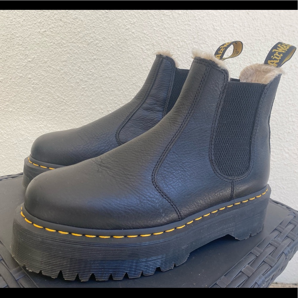 Dr. Martens, 2976 Faux Fur Lined Platform Chelsea Boots